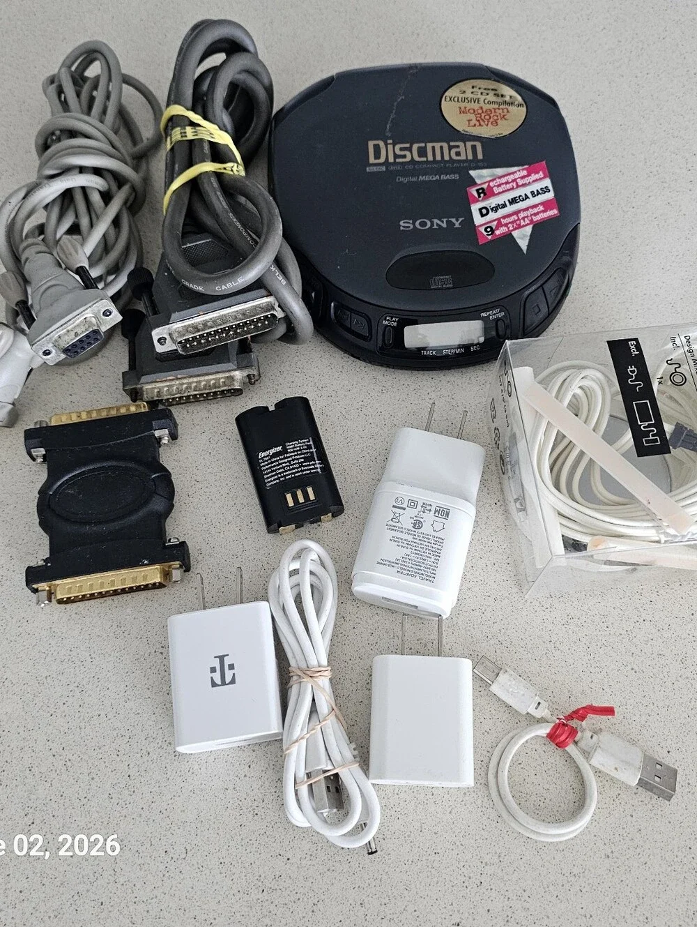Electronic Accessory Lot Chargers Cable Cords Walkman CD Plugs HDMI Adapters